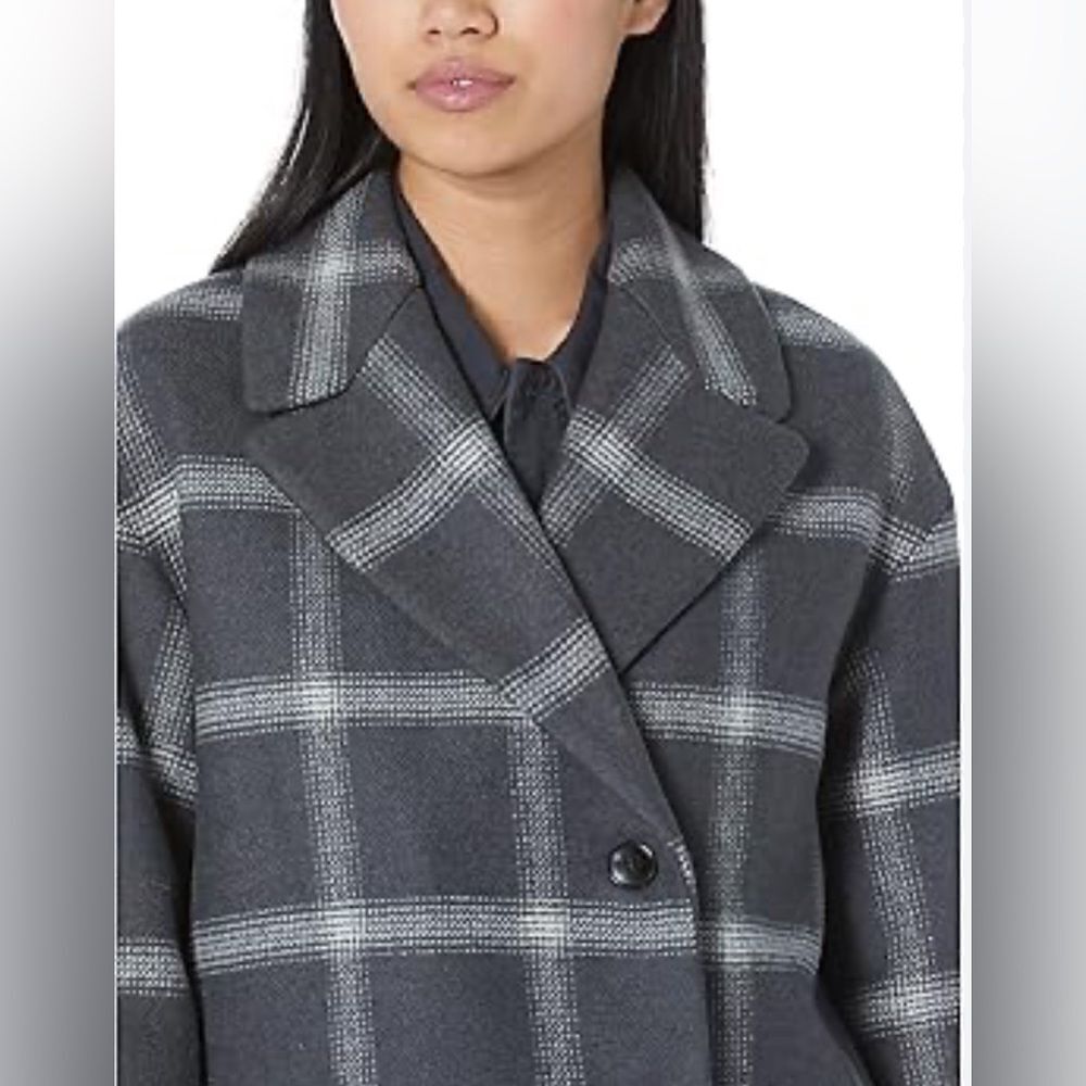 MADEWELL windowpane Hayden plaid trench Coat. NWT. XS - Picture 3 of 11